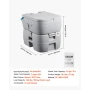 Transportabelt toilet, 30L aftagelig affaldsbeholder, 200
