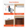Bypass Sliding Door Hardware Kit, 1219 mm Aluminum Alloy Dual-Track Bypass Door Hardware, Smooth and Quiet Sliding, Easy to Inst