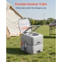 Portable Toilet, 20L Detachable Waste Tank, 120 Flushes, Camping Toilet for Adults, Outdoor Travel Potty with Level Indicator, C
