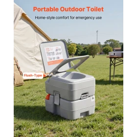 Portable Toilet, 20L Detachable Waste Tank, 120 Flushes, Camping Toilet for Adults, Outdoor Travel Potty with Level Indicator, C