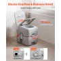 Portable Toilet, 20L Detachable Waste Tank, 120 Flushes, Camping Toilet for Adults, Outdoor Travel Potty with Level Indicator, C