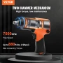 Air Impact Wrench, 1/2" Drive Air Impact Gun Up to 880ft-lbs Nut-busting Torque, 7500RPM Lightweight Pneumatic Tool for Auto Rep