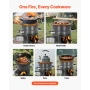 Camping Rocket Stove, Wood Burning Portable Rocket Stove with Carrying Bag for Backpacking, SPCC Steel, Double Door, Burn Twigs,
