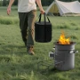 Camping Rocket Stove, Wood Burning Portable Rocket Stove with Carrying Bag for Backpacking, SPCC Steel, Double Door, Burn Twigs,