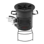 Camping Rocket Stove, Wood Burning Portable Rocket Stove with Carrying Bag for Backpacking, SPCC Steel, Double Door, Burn Twigs,