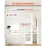 Sliding Pocket Door Hardware Track Kit, 1746 mm Pocket Door