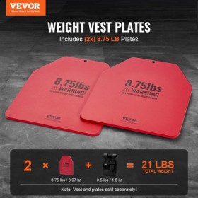 Weight Vest Plates for Strength Training Running Workout 2x8.75 LB Plates
