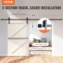 304.8 Sliding Barn Door Hardware Kit, 149.7 kg Loading Heavy Duty Barn Door Track Kit for Single Door, Fit 140.2-158.5 cm Wide a