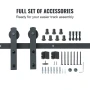 304.8 Sliding Barn Door Hardware Kit, 149.7 kg Loading Heavy Duty Barn Door Track Kit for Single Door, Fit 140.2-158.5 cm Wide a