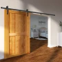 304.8 Sliding Barn Door Hardware Kit, 149.7 kg Loading Heavy Duty Barn Door Track Kit for Single Door, Fit 140.2-158.5 cm Wide a
