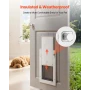 Pet Door, Medium, with Double Magnetic Flaps and Metal Frame, Strong and Weatherproof Dog Door for Interior and Exterior Doors, 
