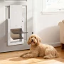 Pet Door, Medium, with Double Magnetic Flaps and Metal Frame, Strong and Weatherproof Dog Door for Interior and Exterior Doors, 