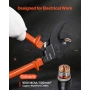 Ratcheting Cable Cutter, Spring Steel Blades with PVC-Coated Handles, Quick-Release Button, Heavy Duty Ratchet Cable Wire Cutter