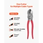 High Leverage Cable Cutter, 235 mm Compact, Forged Blades and PVC-Coated Handles, Heavy Duty Cable Cutting Pliers Tool for 4/0 A