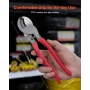 High Leverage Cable Cutter, 235 mm Compact, Forged Blades and PVC-Coated Handles, Heavy Duty Cable Cutting Pliers Tool for 4/0 A