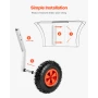 Boat Launching Wheels, 226.8 kg Load Capacity, 304.8 mm Aluminium Alloy Transom Wheel with Inflatable Rubber Tires, Folding Laun