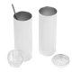 Sublimation Tumblers, 4 Pack, 591 mL Skinny Straight Tumblers Bulk, Stainless Steel Sublimation Cups with Lids and Straws, Doubl
