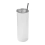Sublimation Tumblers, 4 Pack, 591 mL Skinny Straight Tumblers Bulk, Stainless Steel Sublimation Cups with Lids and Straws, Doubl