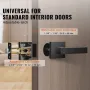 Entry Lever Door Handle, 2 PCS Black Entry Knob, Lock and Key Locking Lever Set, Contemporary Square Door Lever, Reversible for 