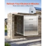 Outdoor Kitchen Drawers 18.11" W x 23.23" D x 23.23" H, Triple-Access Stainless Steel Modular Drawer Cabinet with Handles, BBQ I