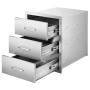 Outdoor Kitchen Drawers 18.11" W x 23.23" D x 23.23" H, Triple-Access Stainless Steel Modular Drawer Cabinet with Handles, BBQ I
