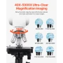 Binocular Microscope for Adult, Professional Compound Microscope Kit with 40-5000X Magnification, Dual Stage and Two Sets of Eye
