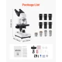 Binocular Microscope for Adult, Professional Compound Microscope Kit with 40-5000X Magnification, Dual Stage and Two Sets of Eye