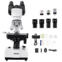 Binocular Microscope for Adult, Professional Compound Microscope Kit with 40-5000X Magnification, Dual Stage and Two Sets of Eye