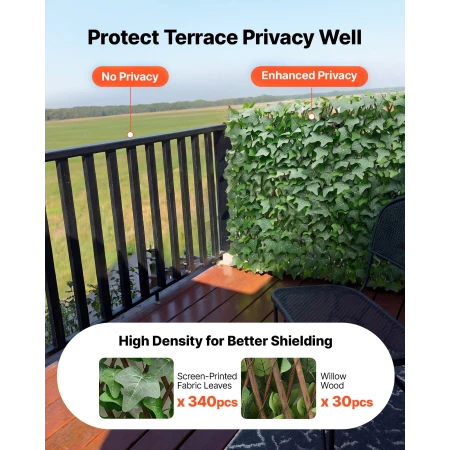 Expandable Fence Privacy Screen, 63,5 x 320 cm Expand kunstig