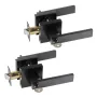 Entry Lever Door Handle, 2 PCS Black Entry Knob, Lock and Key Locking Lever Set, Contemporary Square Door Lever, Reversible for 