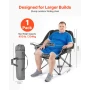 Oversized Camping Chairs, 204 kg Heavy Duty Support, Portable Padded Folding Camp Chairs with Dual Cup Holders & Wine Glass Hold