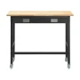 1220 mm Workbench, 680 kg Load Capacity, Garage Workbench with Drawer Storage & Wheels, Workshop Bench on Wheels, Heavy Duty Oak