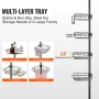 Shower Corner Caddy Tension Pole, 42" to 114" High, Multi-Functional Shower Tension Pole with Strong Load-Bearing Tray, Rust-Pro