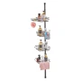 Shower Corner Caddy Tension Pole, 42" to 114" High, Multi-Functional Shower Tension Pole with Strong Load-Bearing Tray, Rust-Pro