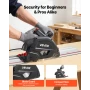 Track Saw, 165.1 mm, Plunge-Cut Circular Saw Kit, Tracksaw with 48-Tooth Carbide-Tipped Blade, 0-45° Angle Adjustment, 55 mm Cut