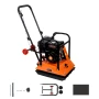 Plate Compactor, 6.5 HP 212CC Gas Engine, 6400 VPM Vibrating Ground Rammer, 15 kN Compaction Force, 53 x 40 cm Plate, Walk Behin