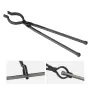 Blacksmith Tongs, 45.7 cm V-Bit Bolt Tongs, Carbon Steel Forge Tongs with A3 Steel Rivets, for Long, Irregular, and Nail-shaped 
