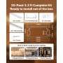 20-Pack 3.3 ft/1M U Shape LED Aluminum Channel, with Milky Cover, End Caps and Mounting Clips, Aluminum Profile for LED Strip Li