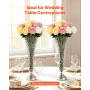 4 PCS Crystal Wedding Flower Vase, 51 cm Tall Flower Table Centerpieces, Crystal Cylinder Banquet Vases Easy Installation, Versa