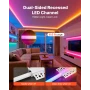 Plaster-in LED Aluminum Channel, 10-Pack 6.6 ft/2M, Trimless Recessed Drywall LED Strip Diffuser Channel, with Milky Cover, End 