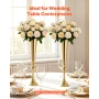 12 PCS Wedding Flower Vase, 55 cm Tall Trumpet Flower Table Centerpieces, Banquet Vases Easy Installation, Electroplated Versati