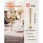 12 PCS Wedding Flower Vase, 55 cm Tall Trumpet Flower Table Centerpieces, Banquet Vases Easy Installation, Electroplated Versati
