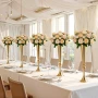 12 PCS Wedding Flower Vase, 55 cm Tall Trumpet Flower Table Centerpieces, Banquet Vases Easy Installation, Electroplated Versati
