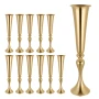 12 PCS Wedding Flower Vase, 55 cm Tall Trumpet Flower Table Centerpieces, Banquet Vases Easy Installation, Electroplated Versati