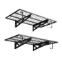 2-Tier Heavy Duty Wall Garage Shelving, 610 x 1219 mm Steel Wall Mounted Shelving Unit with Hooks, 610 x 1219 mm Per Shelf Float