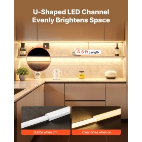 10-Pack 6,6 ft/2M U-form LED-aluminiumskanal, med mælkeagtigt