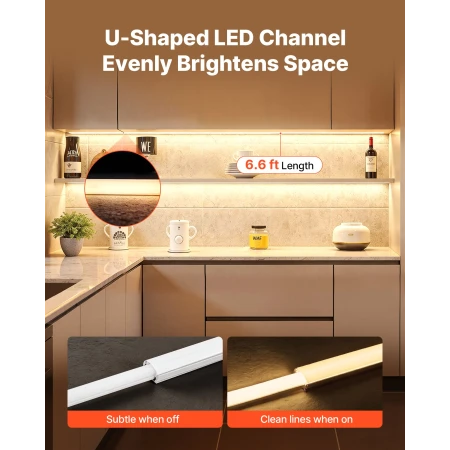 10-Pack 6.6 ft/2M U Shape LED Aluminum Channel, with Milky Cover, End Caps and Mounting Clips, Aluminum Profile for LED Strip Li