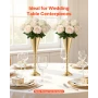 20 PCS Wedding Flower Vase, 43 cm Tall Trumpet Flower Table Centerpieces, Banquet Vases Easy Installation, Electroplated Versati