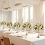 20 PCS Wedding Flower Vase, 33.5 cm Tall Flower Table Centerpieces, Crystal Banquet Vases Easy Installation, Electroplated Finis