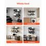 2-Tier Heavy Duty Wall Garage Shelving, 610 x 914 mm Steel Wall Mounted Shelving Unit with Hooks, 610 x 914 mm Per Shelf Floatin
